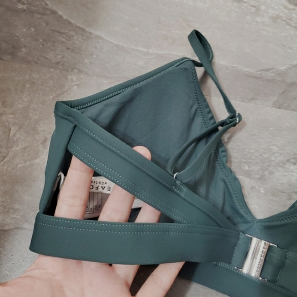 NWOT Seafolly Collective Hybrid Bralette Top Swimsuit. Green. Pads. 12US. - Picture 10 of 11
